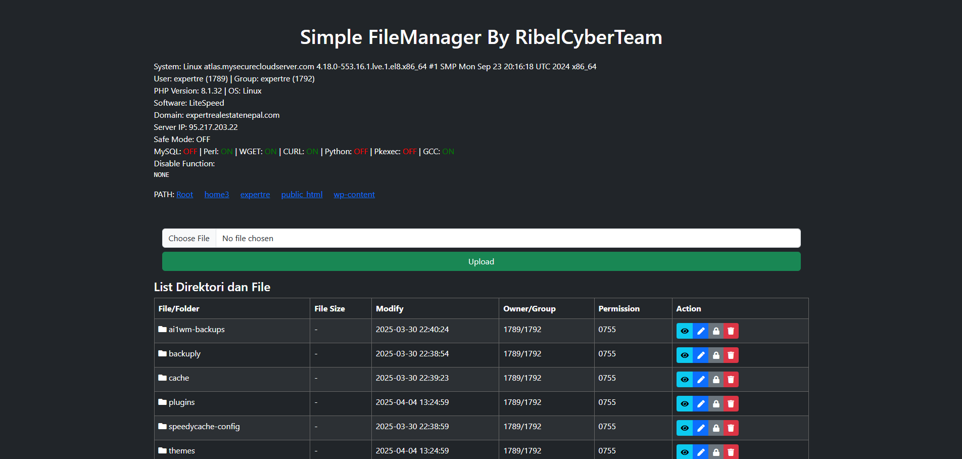 Simple Filemanager RibelCyberTeam